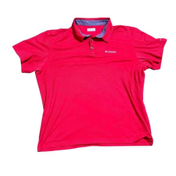 Columbia Vibrant Pink Polo Shirt - Picture 1 of 4